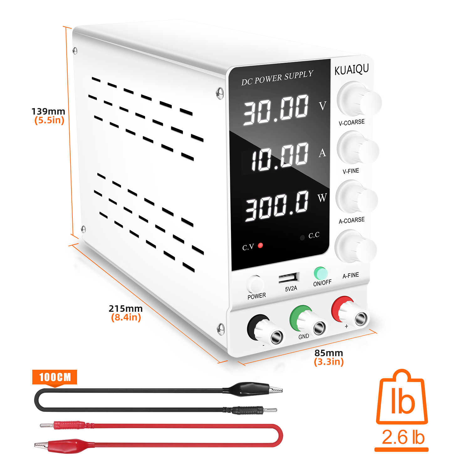 KUAIQU Lab DC Power Supply 30V - High Precision Adjustable Lab Power Supply 120V 3A review and price